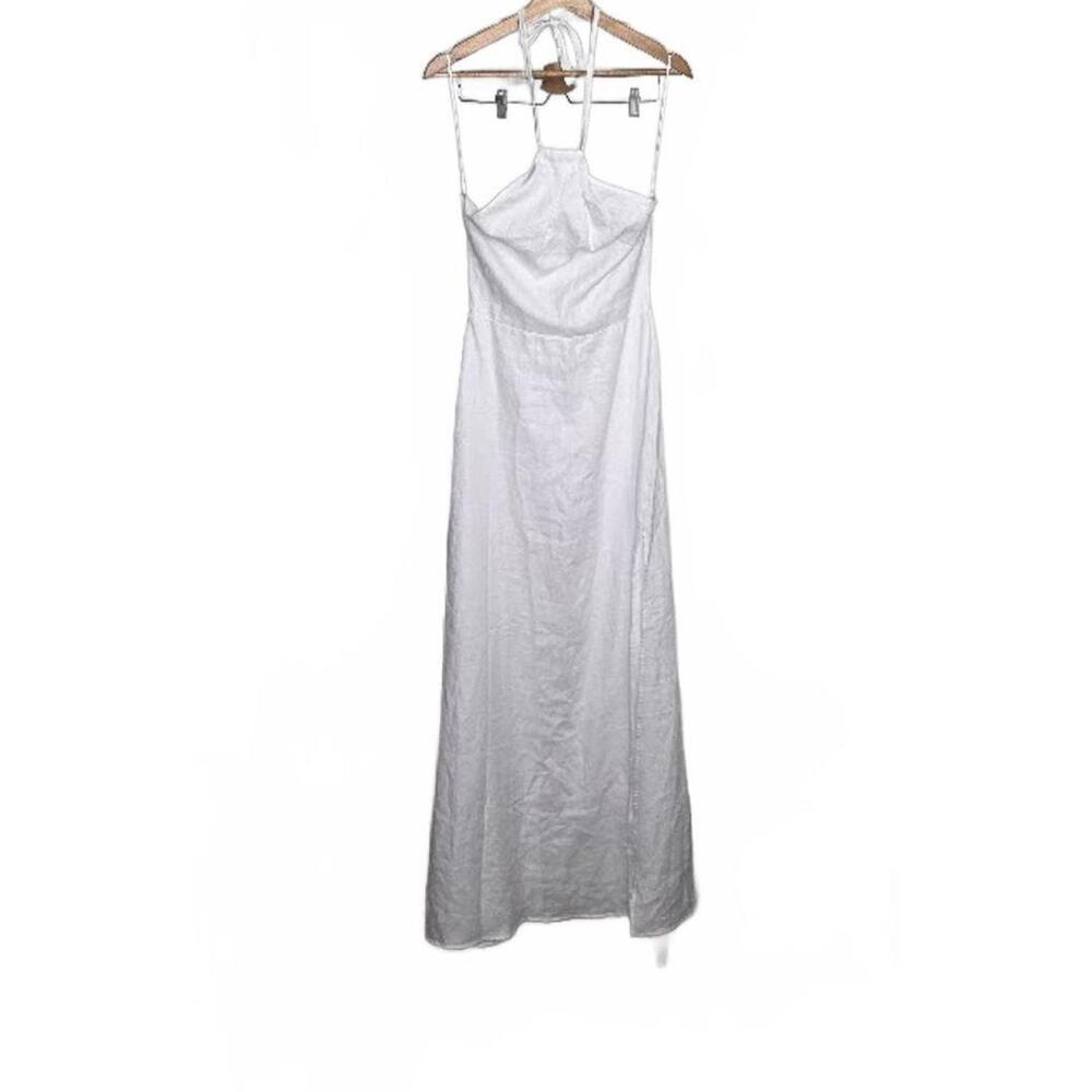 Reformation White Elmer Linen Midi Dress Size 4